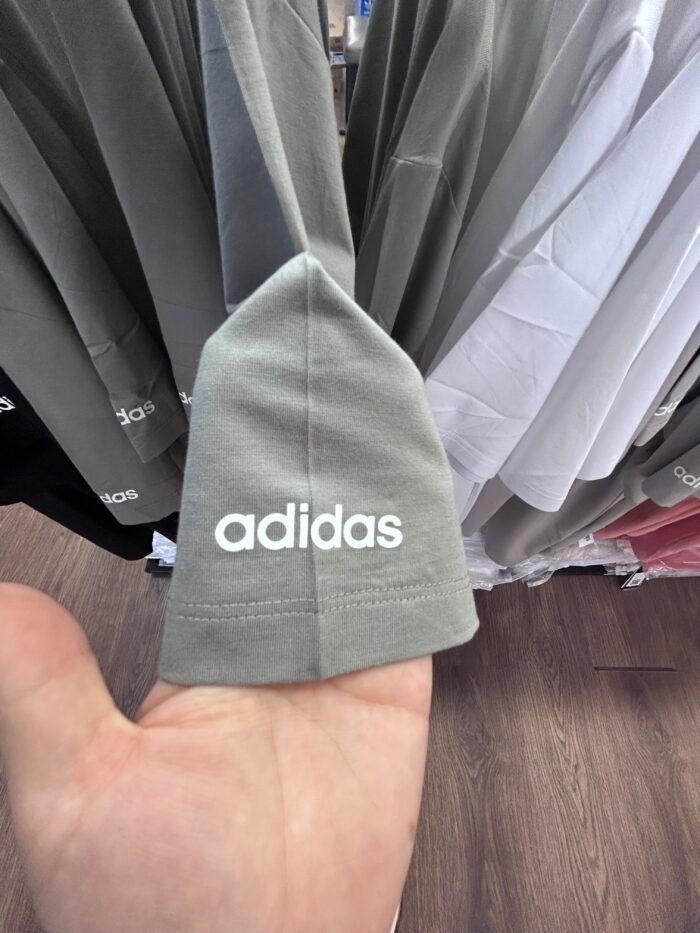 【UZ8113】adidas paxta bosilgan qisqa yengli kulrang yashil - 图片 4