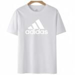 【UZ8097】adidas paxta bosilgan qisqa yenglari oq