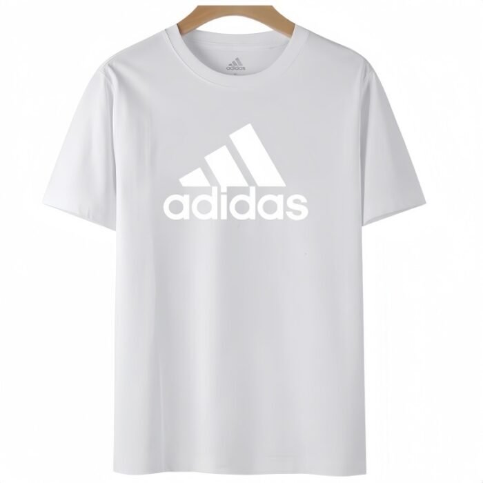 【UZ8097】adidas paxta bosilgan qisqa yenglari oq - 图片 1