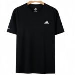 【UZ8142】adidas paxta bosilgan qisqa yenglari qora