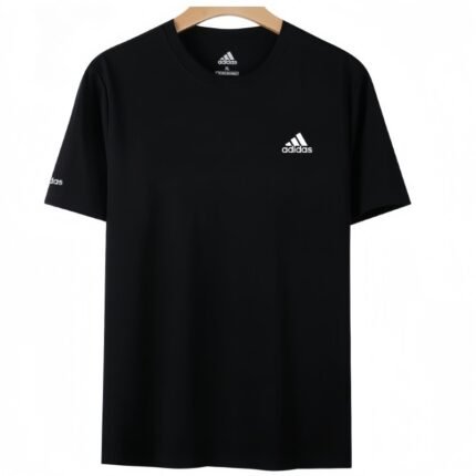 【UZ8142】adidas paxta bosilgan qisqa yenglari qora
