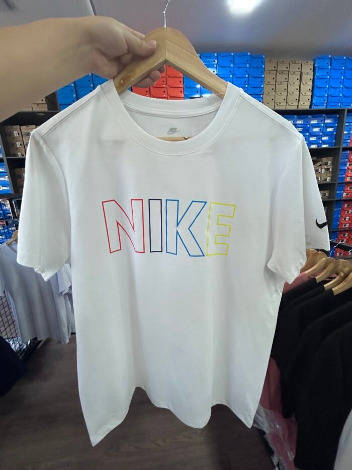 【UZ86512】Nike bosilgan qisqa yenglari oq - 图片 4