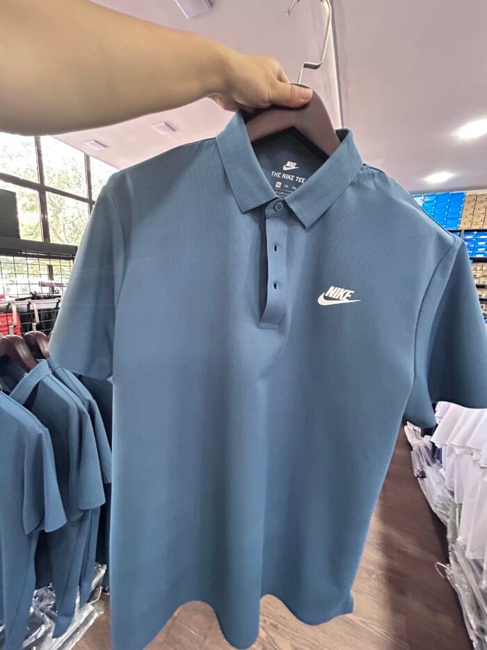 【UZ8173】Nike paxta bosilgan polo qisqa yengli ko'k ko'k - Image 3
