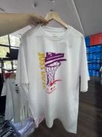 【UZ8082】nike sof paxta bosilgan qisqa yenglari oq - 图片 2