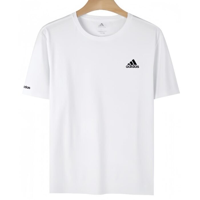 【UZ8137】Adidas tez quriydigan bosilgan qisqa yengli oq - Image 1