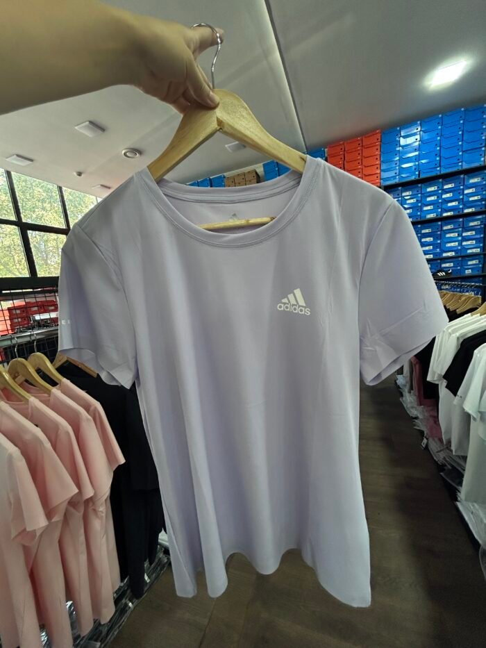 【UZ8165B】adidas paxta bosilgan qisqa yengli binafsharang ayollar - Image 2