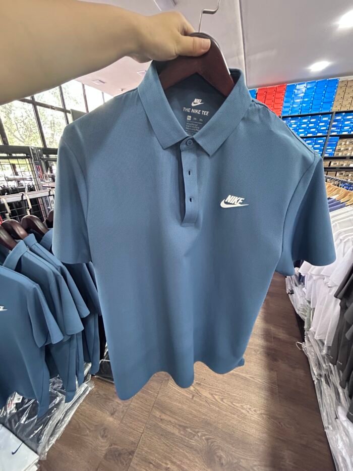 【UZ8173】Nike paxta bosilgan polo qisqa yengli ko'k ko'k - Image 2