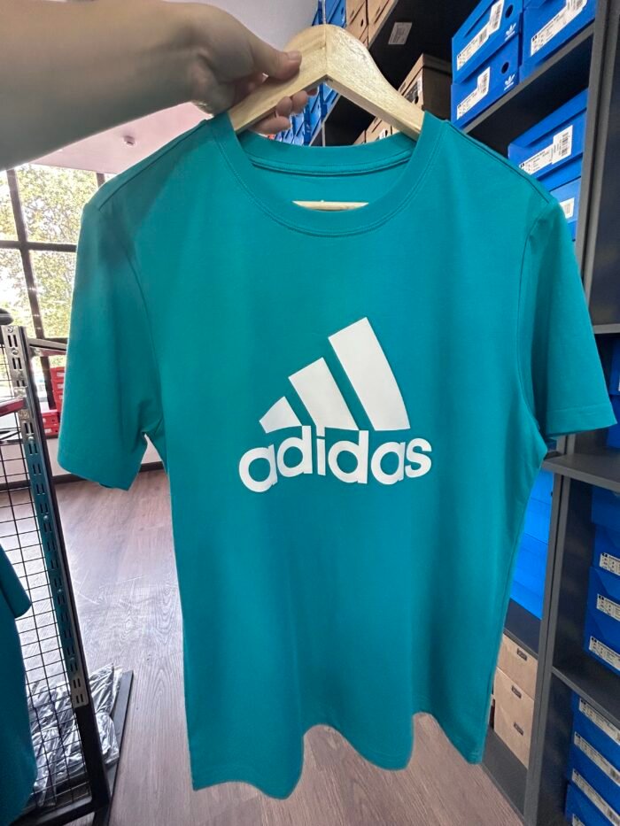 【UZ8222】adidas paxta bosilgan qisqa yengli turkuaz ko'k - 图片 2