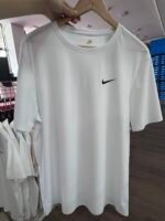【UZ8168】Nike paxta bosilgan qisqa yenglari oq - 图片 2