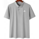 【UZ8280】adidas spaxta bosilgan polo qisqa yengli kulrang