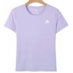 【UZ8165B】adidas paxta bosilgan qisqa yengli binafsharang ayollar