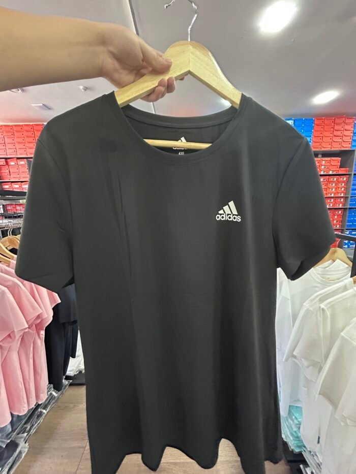 【UZ8142】adidas paxta bosilgan qisqa yenglari qora - Image 2