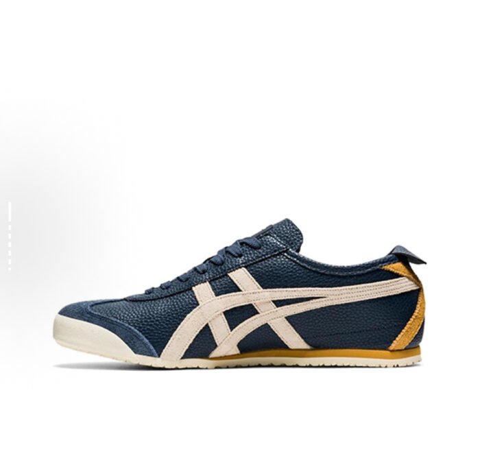 8812Onitsuka Tiger MEXICO 66 matodan yasalgan sintetik teri klassik rangga mos keladigan kundalik o'rash sirpanmaydigan zarbani yutuvchi aşınmaya bardoshli past-ko'k krossovkalar uniseks sariq ko'k - 图片 1