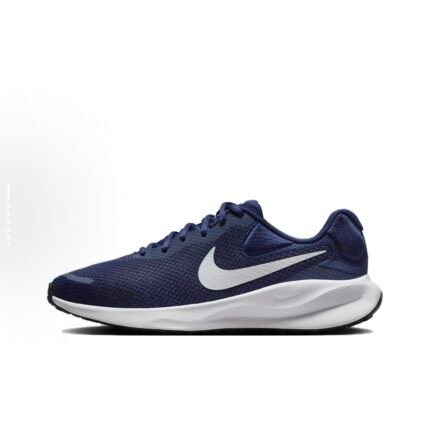 8825 Nike REVOLUTION 7 Comfort Low Top Erkaklar Yugurish Poyafzallari Moviy Oq