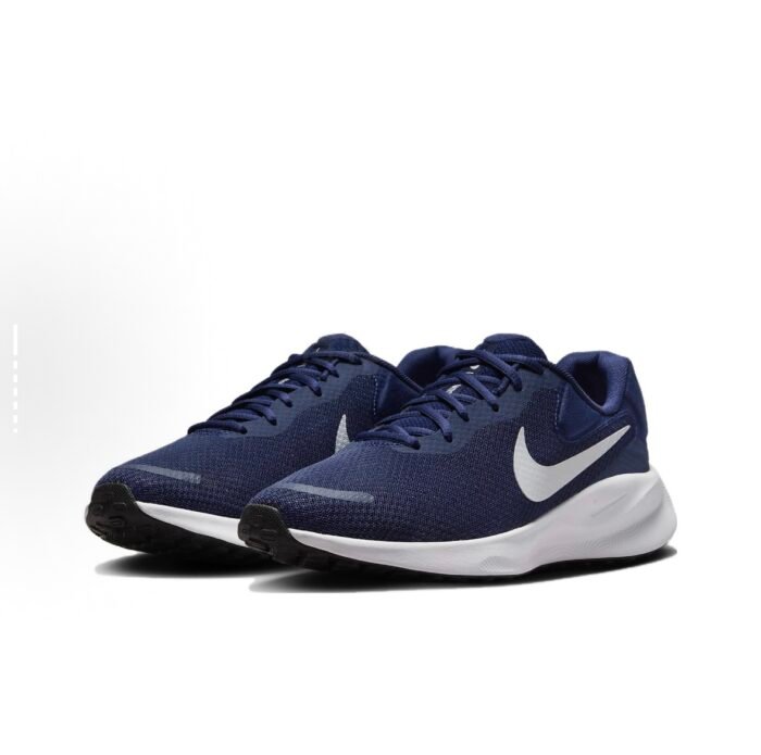 8825 Nike REVOLUTION 7 Comfort Low Top Erkaklar Yugurish Poyafzallari Moviy Oq - Image 4