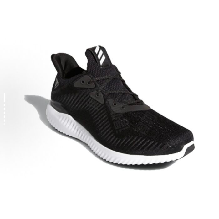 8829 adidas Alphabounce 1 Qulay mato zarbani yutuvchi sirpanmaydigan aşınmaya bardoshli, past-top erkaklar uchun ochiq poyafzal, yorqin qora va oq - Image 3