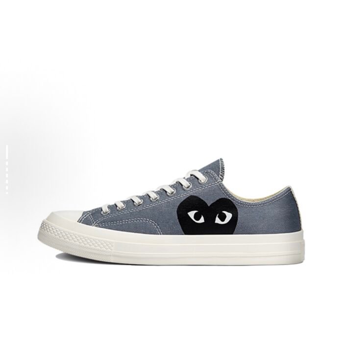 8830 CDG Play x Converse 1970-yillar Chuck Taylor All Star Kawakubo Rei Fashionable Street Past-top kanvas poyabzal Uniseks Kulrang Qora - Image 1