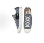 8830 CDG Play x Converse 1970-yillar Chuck Taylor All Star Kawakubo Rei Fashionable Street Past-top kanvas poyabzal Uniseks Kulrang Qora - 图片 5