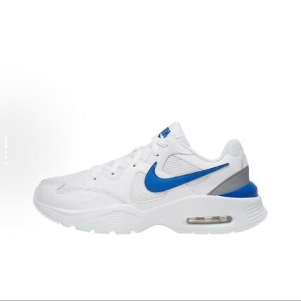 【8854】 Nike Air Max Fusion qulay ko'p qirrali to'rli mato sintetik charm past-top erkaklar uchun oddiy yugurish poyabzali ko'k va oq