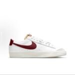 【8855】 Nike Blazer '77 "Team Red" teri sirpanmaydigan shokni yutuvchi, aşınmaya bardoshli, oq va qizil rangli, uniseks kam top krossovkalar - 图片 2