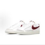 【8855】 Nike Blazer '77 "Team Red" teri sirpanmaydigan shokni yutuvchi, aşınmaya bardoshli, oq va qizil rangli, uniseks kam top krossovkalar - 图片 3