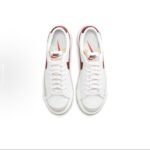 【8855】 Nike Blazer '77 "Team Red" teri sirpanmaydigan shokni yutuvchi, aşınmaya bardoshli, oq va qizil rangli, uniseks kam top krossovkalar - 图片 4