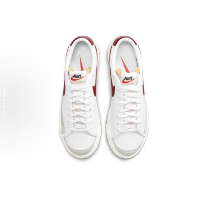 【8855】 Nike Blazer '77 "Team Red" teri sirpanmaydigan shokni yutuvchi, aşınmaya bardoshli, oq va qizil rangli, uniseks kam top krossovkalar - 图片 4