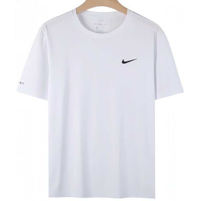 【UZ8112】nike sof paxta bosilgan qisqa yenglari oq - 图片 1