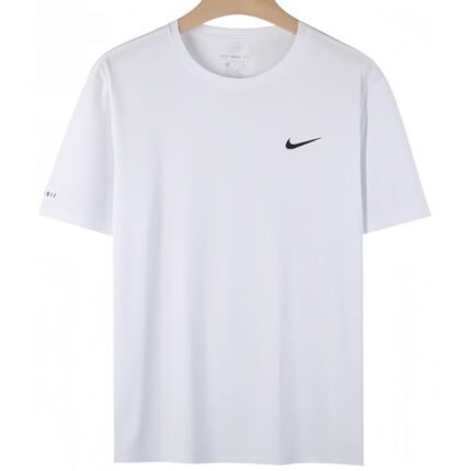 【UZ8168】Nike paxta bosilgan qisqa yenglari oq