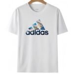 【UZ8105】adidas paxta bosilgan qisqa yenglari oq
