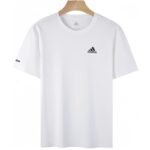 【UZ8160】adidas paxta bosilgan qisqa yenglari oq
