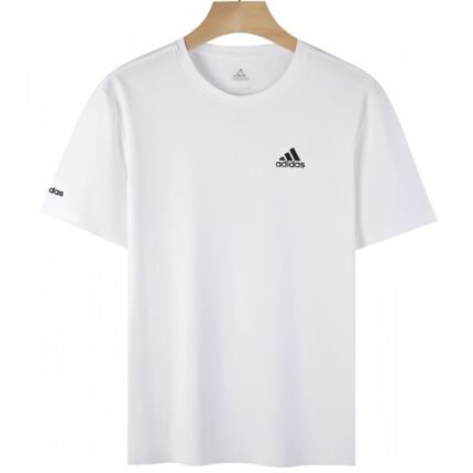 【UZ8160】adidas paxta bosilgan qisqa yenglari oq