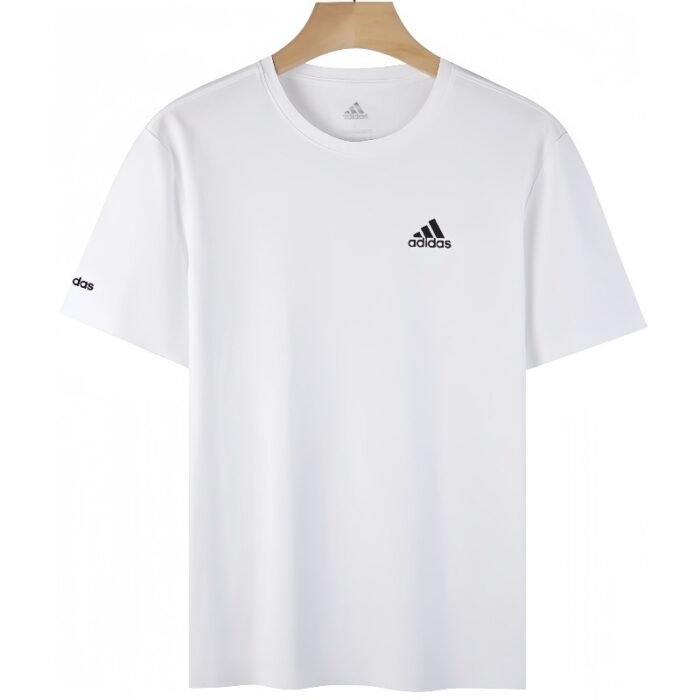 【UZ8160】adidas paxta bosilgan qisqa yenglari oq - 图片 1