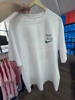 【UZ8081】nike sof paxta bosilgan qisqa yenglari oq - 图片 4