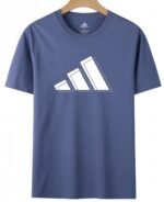 【UZ8221】adidas bosilgan qisqa yengli ko'ylak tumanli ko'k