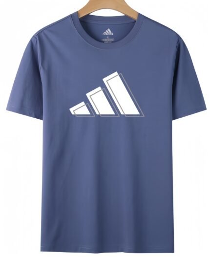 【UZ8221】adidas bosilgan qisqa yengli ko'ylak tumanli ko'k