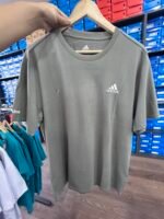 【UZ8113】adidas paxta bosilgan qisqa yengli kulrang yashil - 图片 3