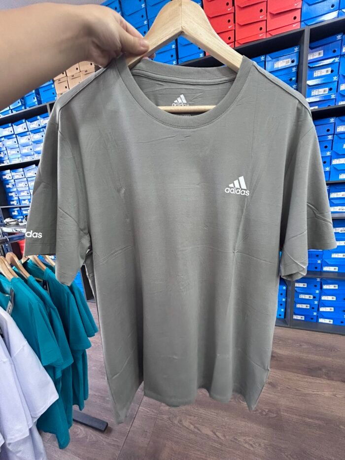 【UZ8113】adidas paxta bosilgan qisqa yengli kulrang yashil - 图片 3