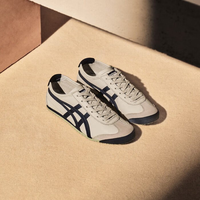 【8804】Onitsuka Tiger MEXICO 66™ yozgi retro erkaklar va ayollar sport poyafzallari bej/ko‘k - 图片 2