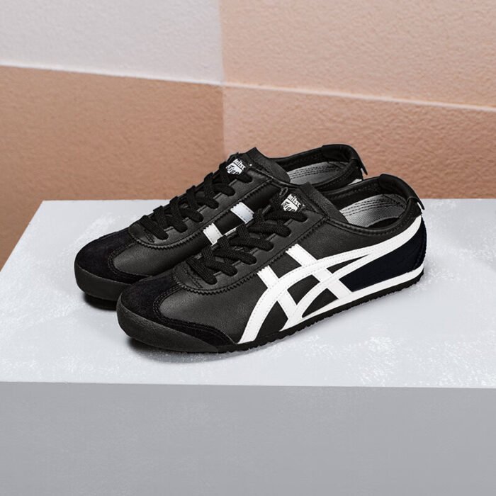 【8808】Onitsuka Tiger MEXICO 66™ yozgi erkaklar va ayollar retro qora sport poyabzali qora - 图片 2
